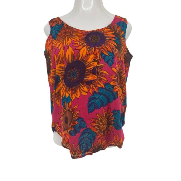 NWT Vintage Jacqueline Ferrar Native Knit Lined Tank Top Medium Sunflower - Picture 1 of 4
